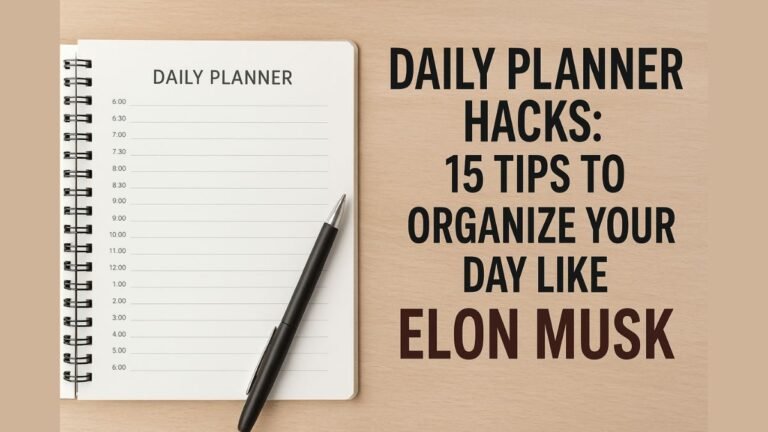 Daily Planner Hacks 15 Tips to Organize Your Day Like Elon Musk